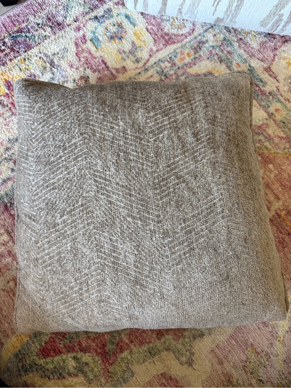 Set of Neutral Textured Throw Pillow Covers - Stone Taupe
